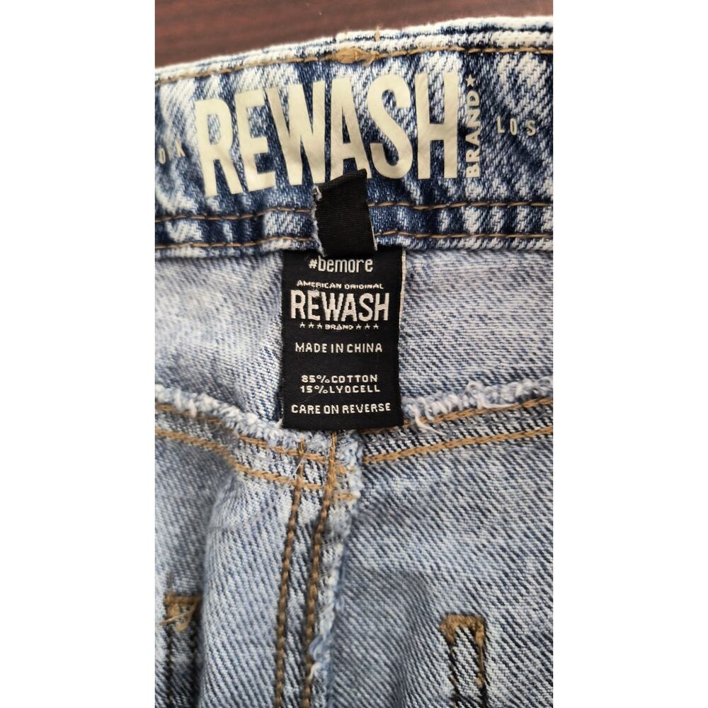 Rewash Low Rise Relaxed Flare Jeans Women's Size 3/26 Light Wash Raw Hem Denim - Picture 8 of 16